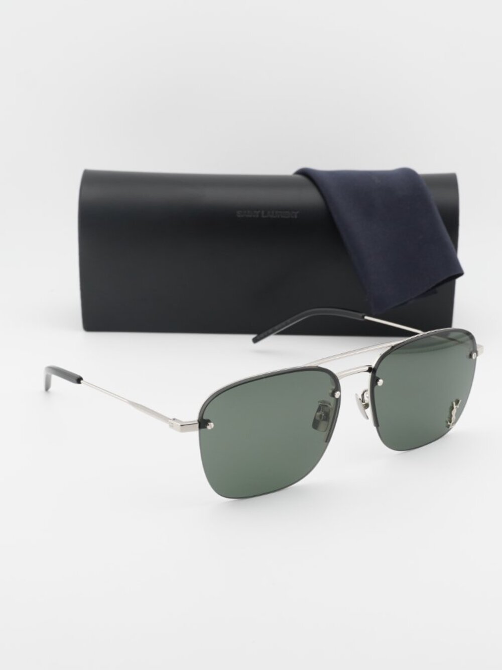 Saint Laurent SL309M 006 Aviator Sunglasses - Silver\Grey - Picture 4 of 10